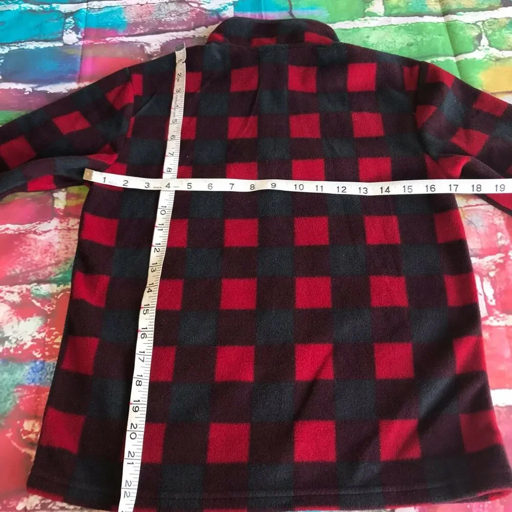Gymboree Boy Pullover 10 12 Mix n Match Gray Red Buffalo Check Fleece Sweatshirt